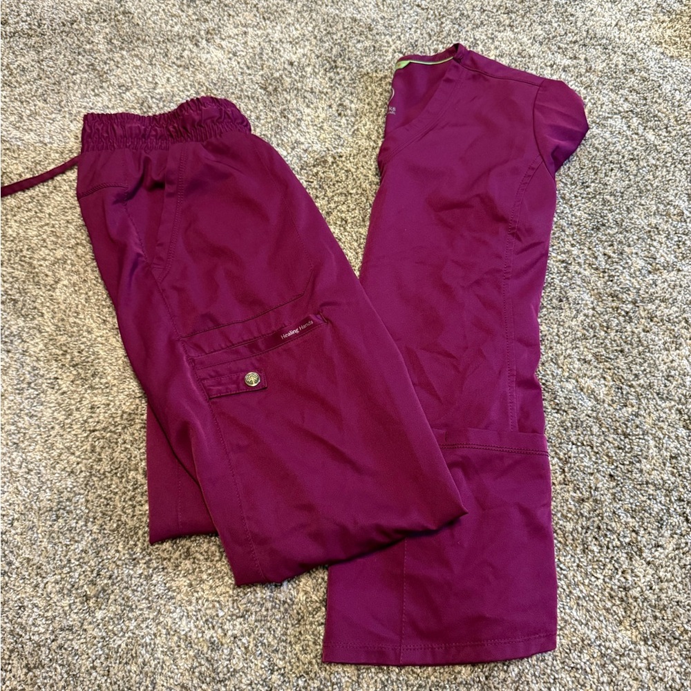 Maroon Scrub Set